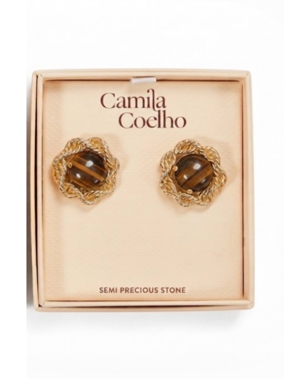 NWT ⚜️🤎⚜️ CAMILA COELHO Tortoise Shell Door Knocker Hoop Earrings